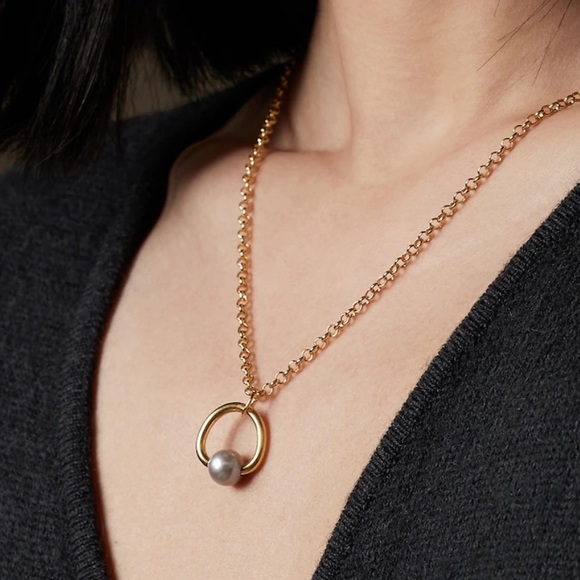 Sliver pearl necklace - Picture 3 of 4